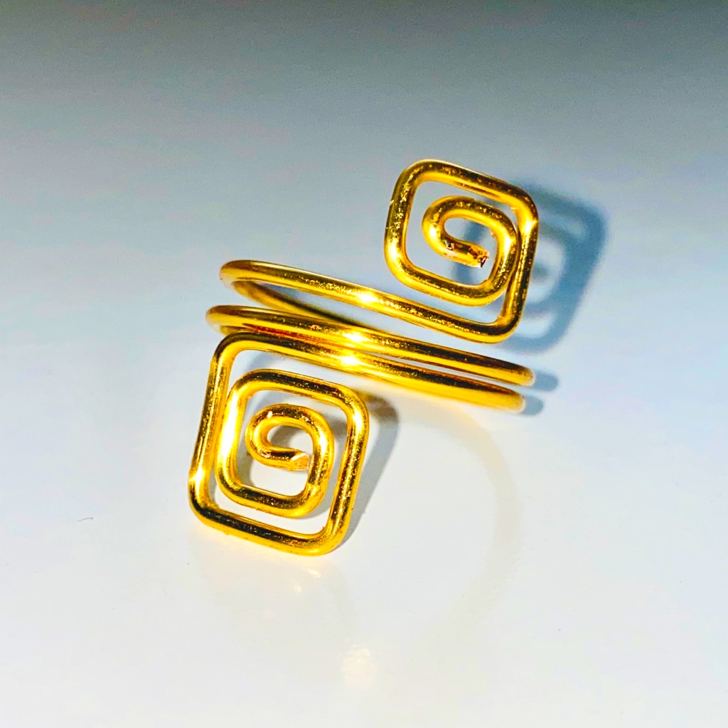 Gold Square Statement Ring